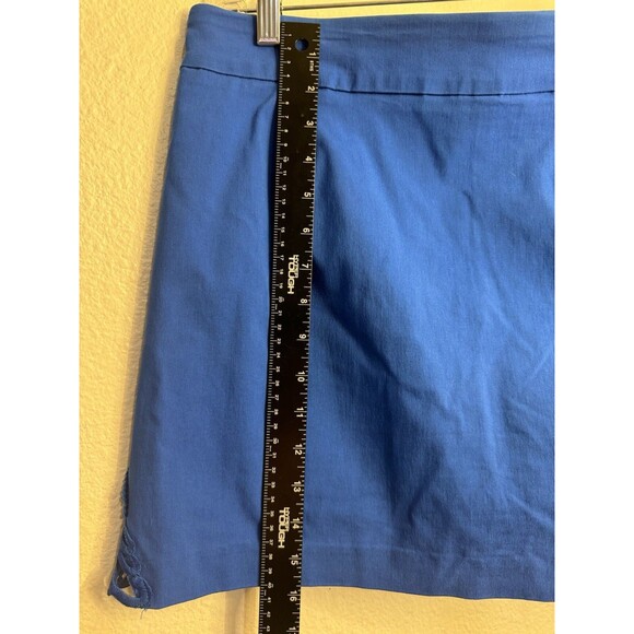 D.F.A. New York Petite Womens Blue Skort Embroidered Design On Sides 14P - Picture 6 of 8